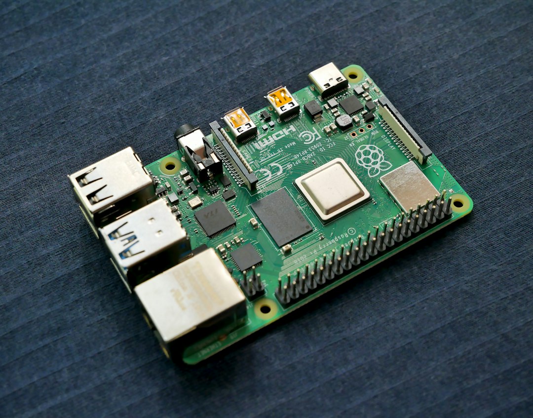 A Raspberry Pi 4 board
